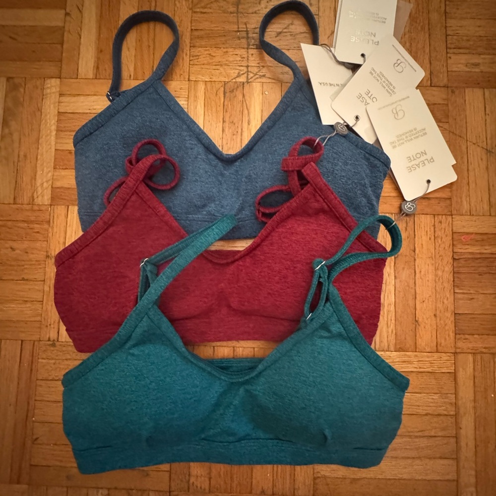 Bombshell Sportswear Bra Trio - Blue, Red, Teal